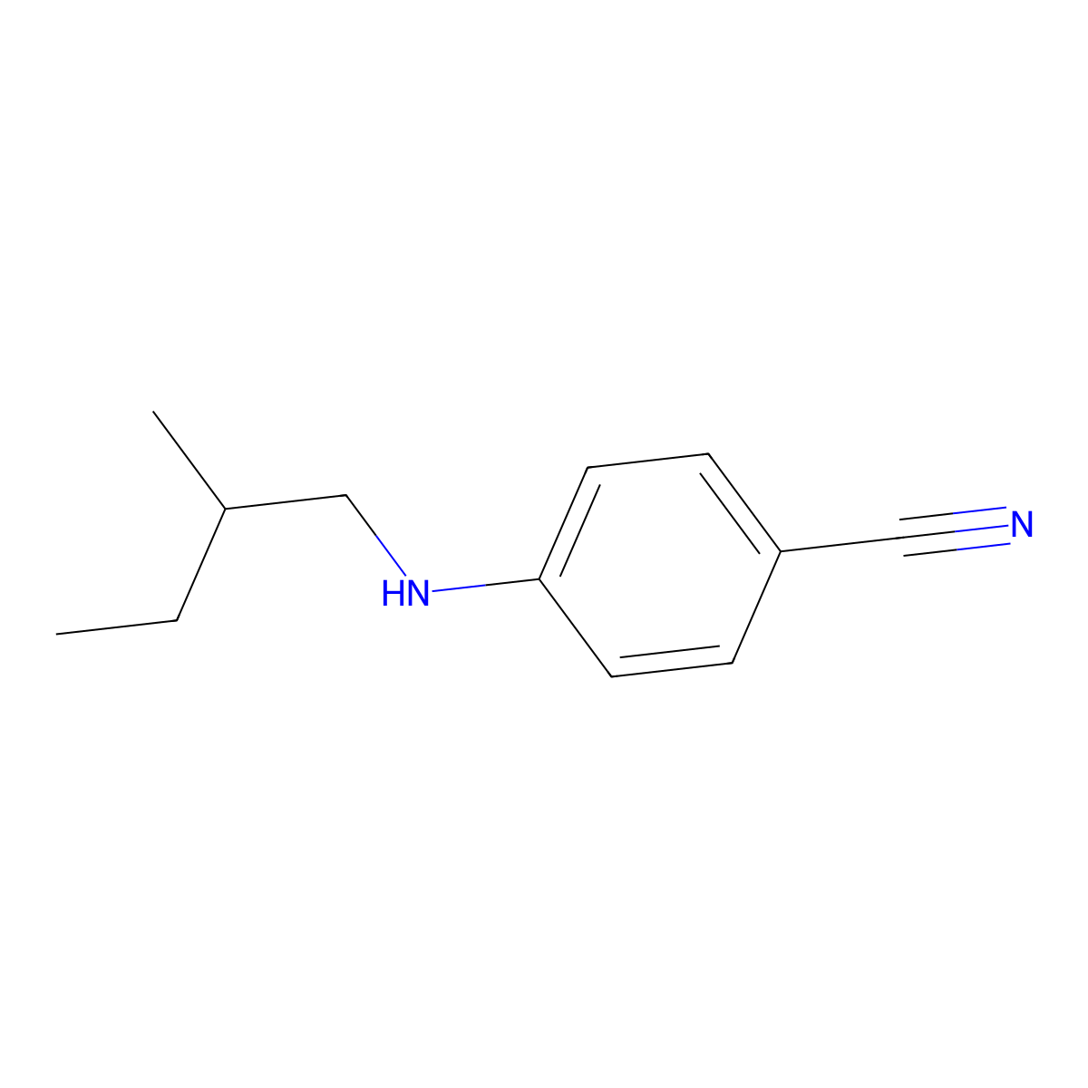 4-[(2-Methylbutyl)amino]benzonitrile molecular structure, CAS 1042563-01-8