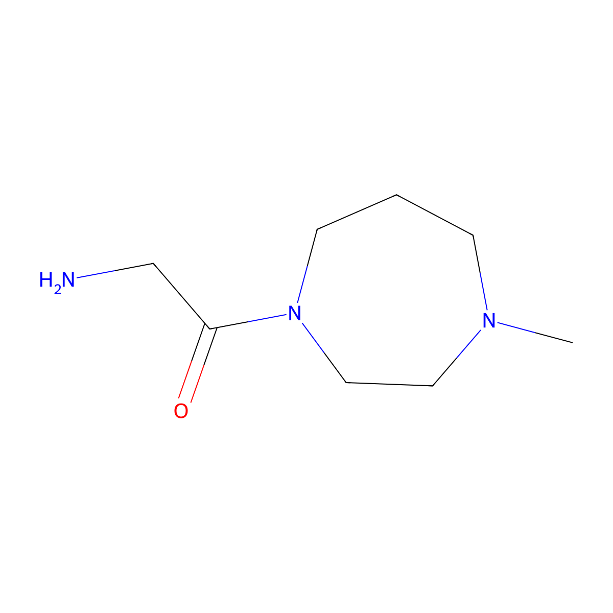 2-Amino-1-(4-methyl-1,4-diazepan-1-yl)ethanone molecular structure, CAS 1042564-27-1