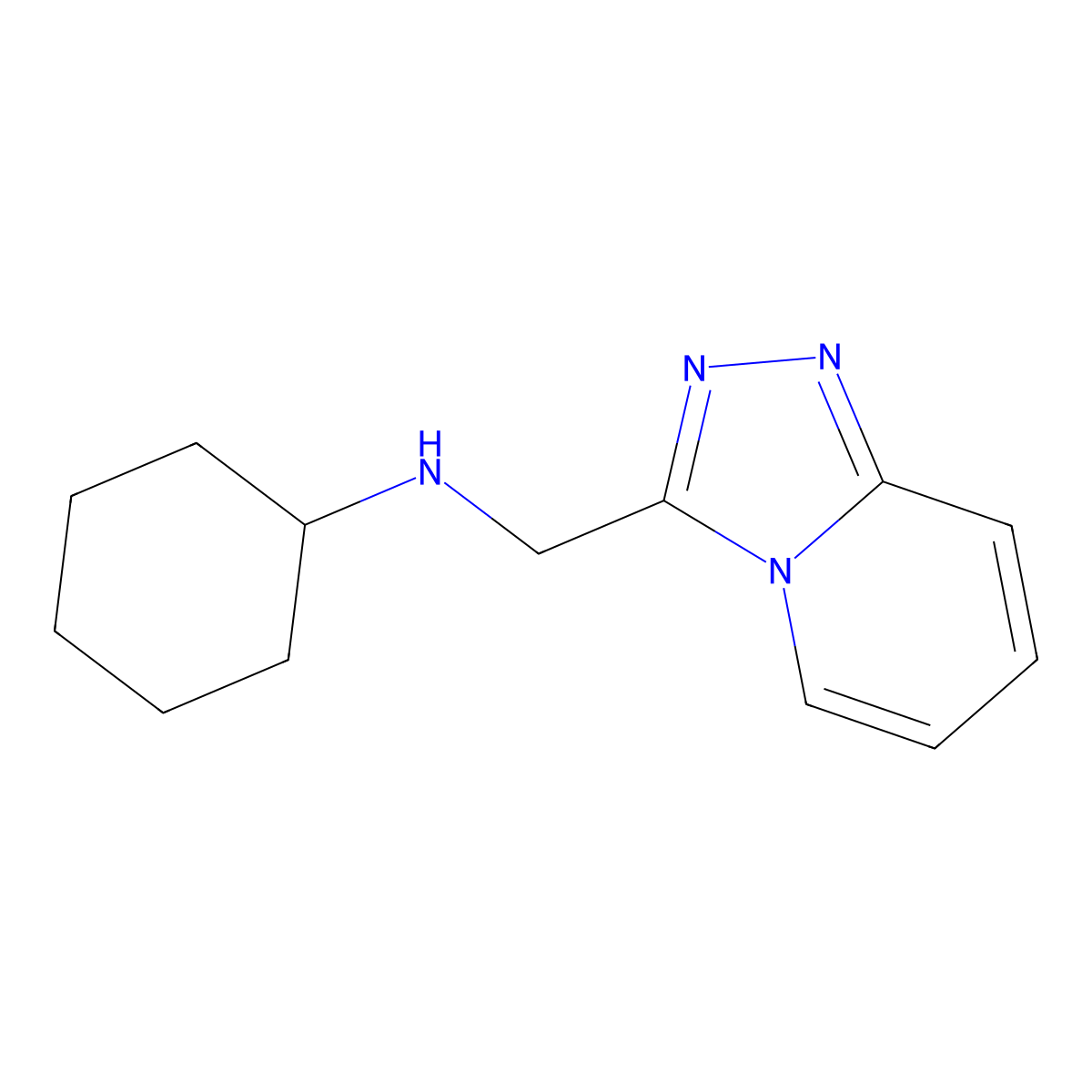 N-{[1,2,4]triazolo[4,3-a]pyridin-3-ylmethyl}cyclohexanamine molecular structure, CAS 1042564-86-2