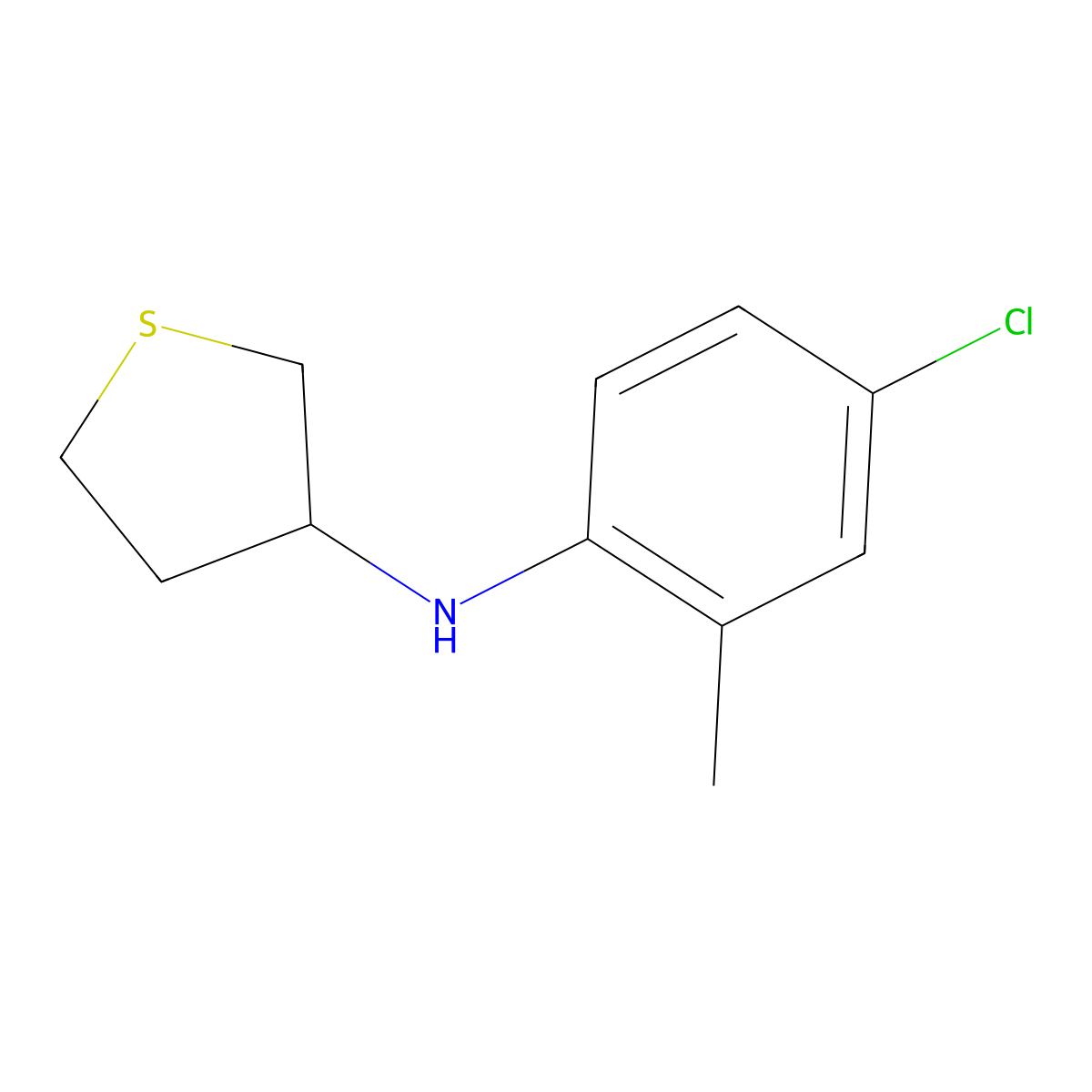 N-(4-chloro-2-methylphenyl)thiolan-3-amine molecular structure, CAS 1042565-12-7
