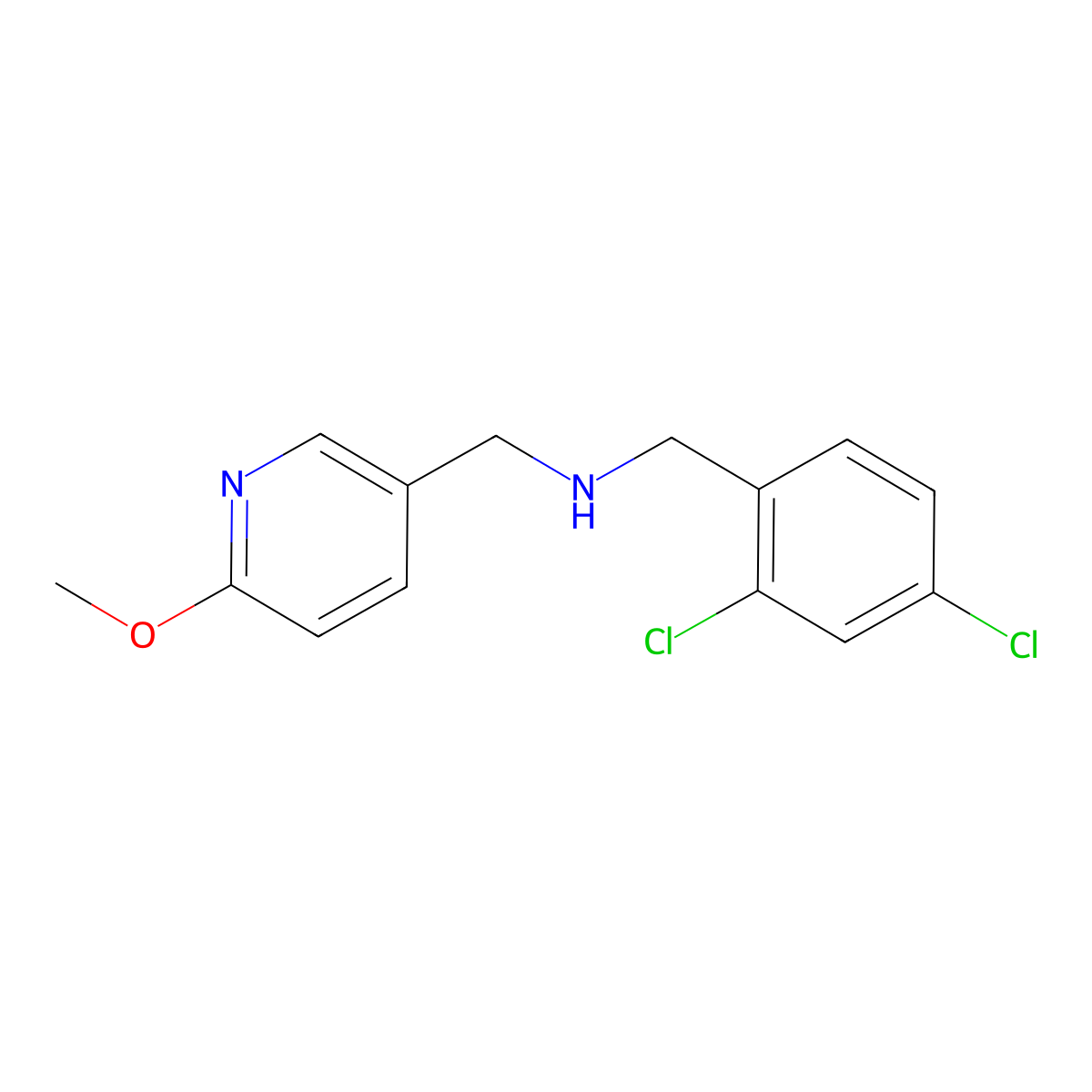 N-[(2,4-Dichlorophenyl)methyl]-6-methoxy-3-pyridinemethanamine molecular structure, CAS 1042566-61-9