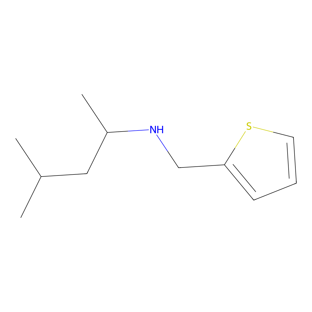 (4-Methylpentan-2-yl)[(thiophen-2-yl)methyl]amine molecular structure, CAS 1042571-24-3