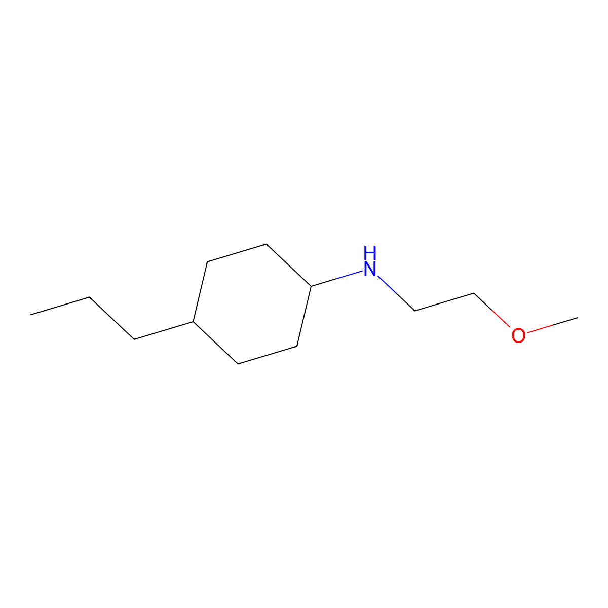N-(2-methoxyethyl)-4-propylcyclohexan-1-amine molecular structure, CAS 1042572-56-4