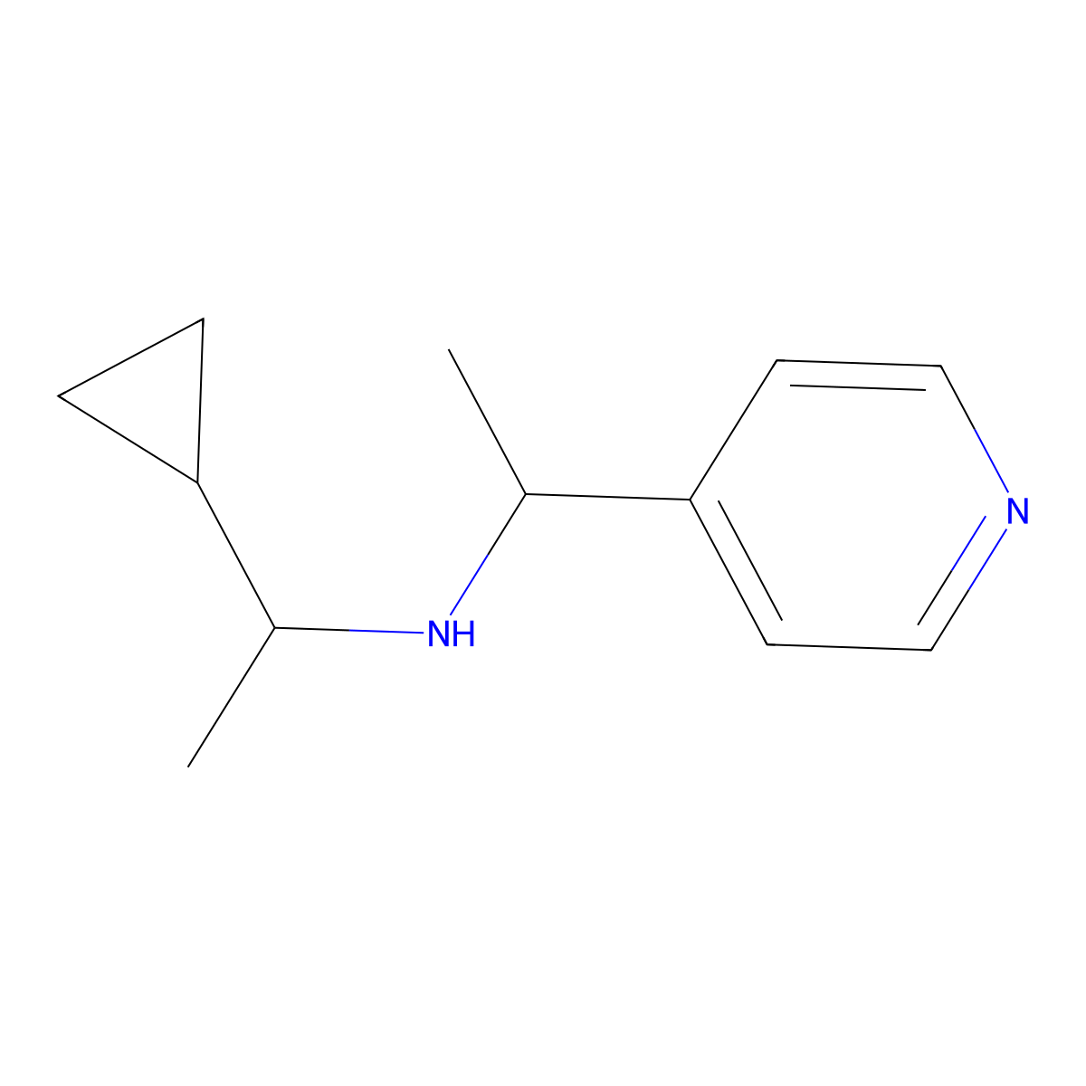 (1-Cyclopropylethyl)[1-(pyridin-4-yl)ethyl]amine molecular structure, CAS 1042573-10-3