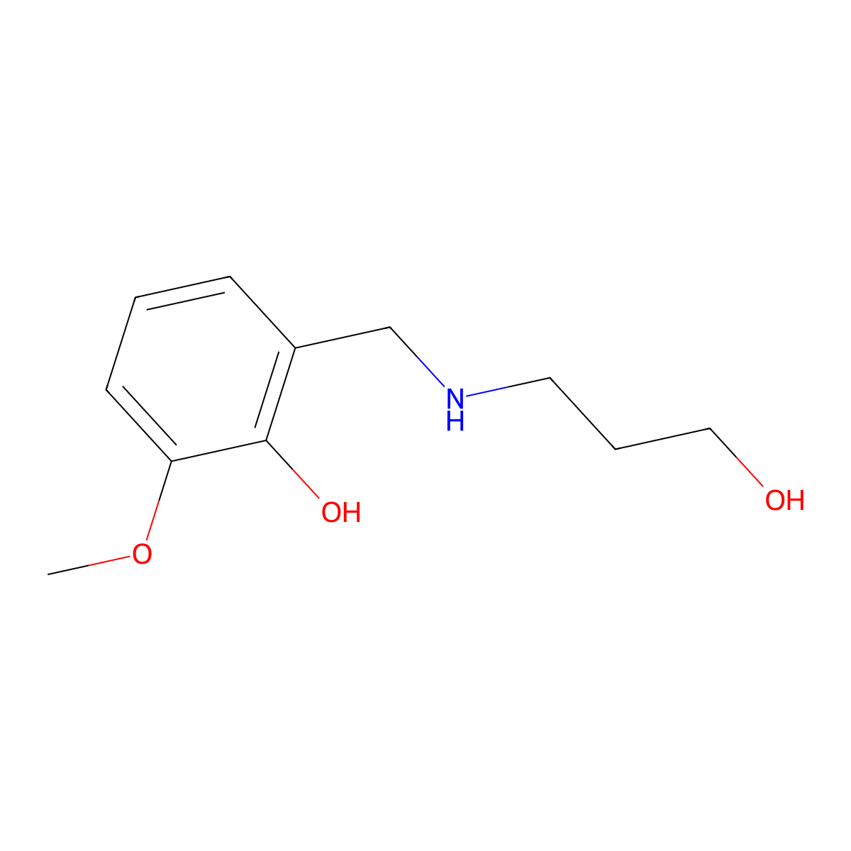2-{[(3-Hydroxypropyl)amino]methyl}-6-methoxyphenol molecular structure, CAS 1042573-74-9