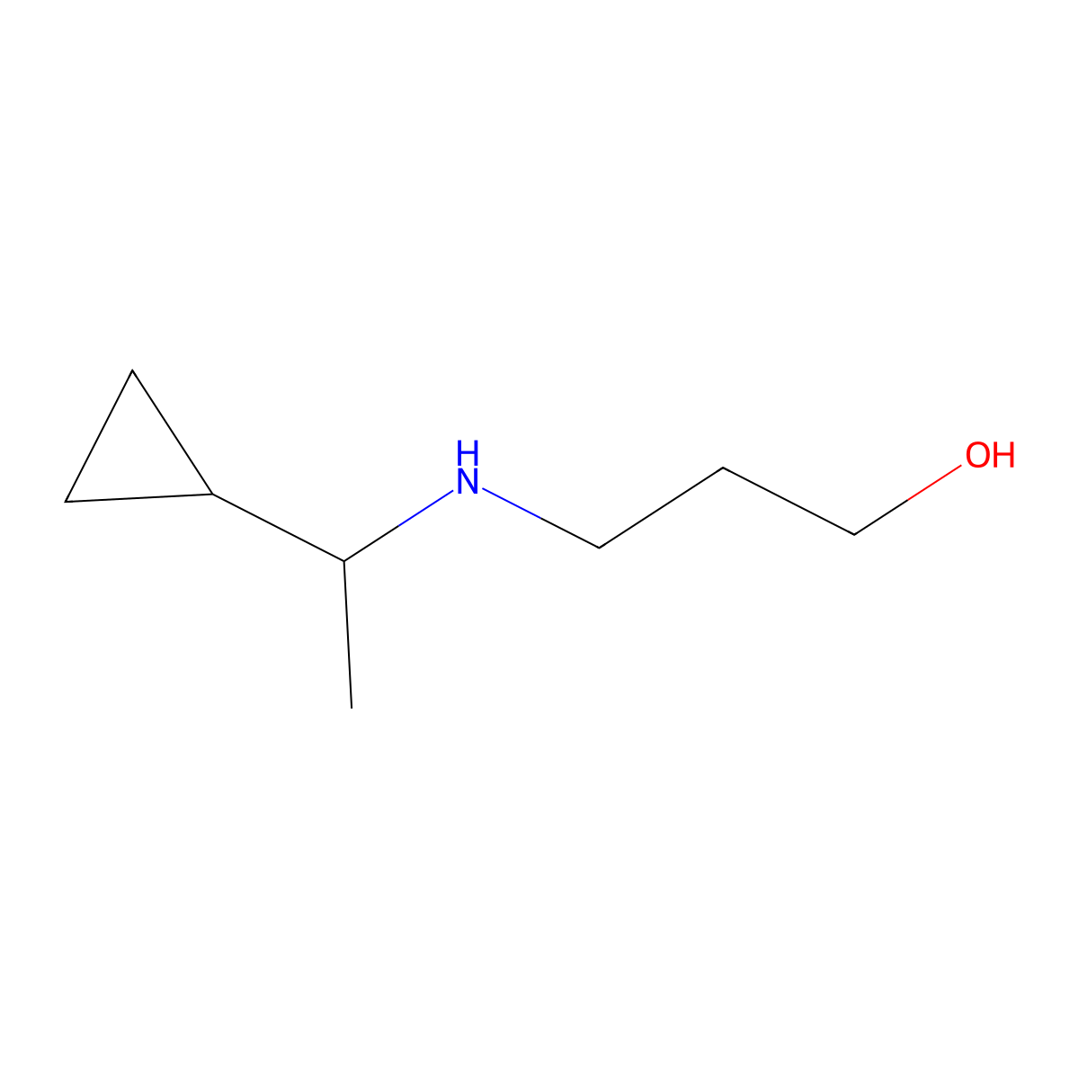 3-[(1-Cyclopropylethyl)amino]propan-1-ol molecular structure, CAS 1042573-79-4