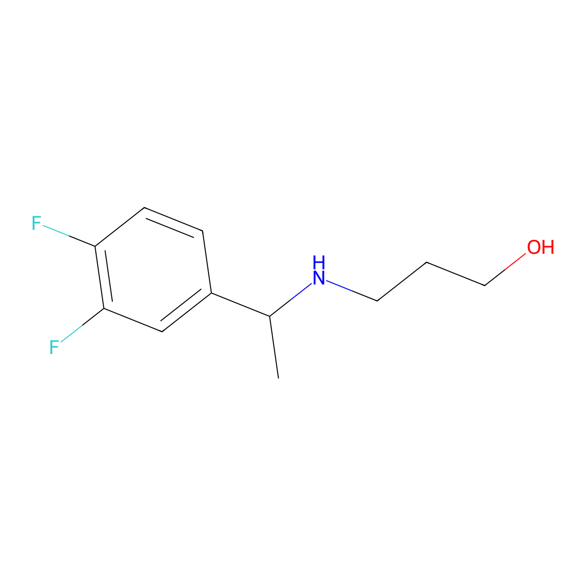 3-{[1-(3,4-Difluorophenyl)ethyl]amino}propan-1-ol molecular structure, CAS 1042574-33-3