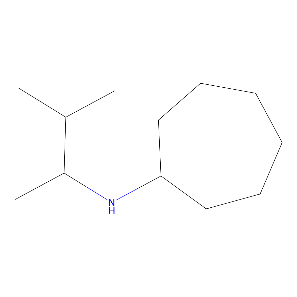 N-(3-methylbutan-2-yl)cycloheptanamine molecular structure, CAS 1042575-87-0