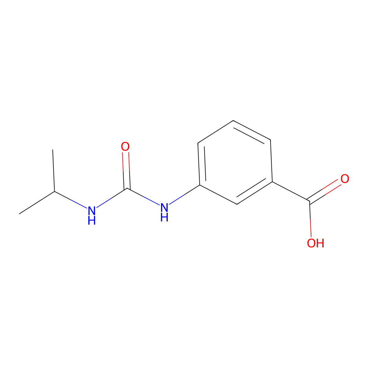 3-{[(Propan-2-yl)carbamoyl]amino}benzoic acid molecular structure, CAS 1042576-47-5