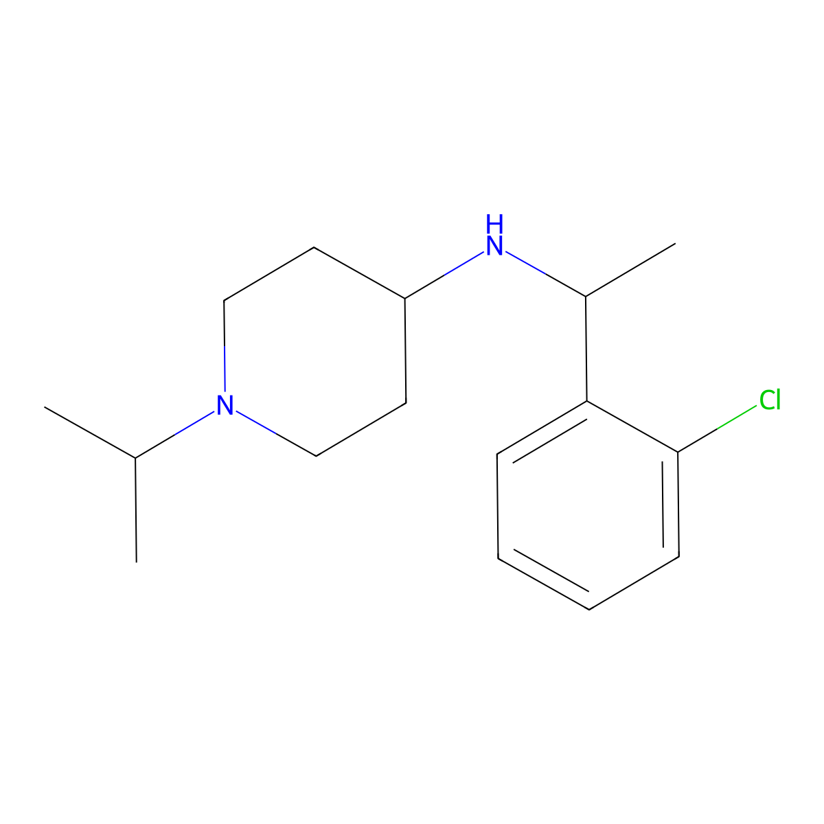 N-[1-(2-Chlorophenyl)ethyl]-1-(1-methylethyl)-4-piperidinamine molecular structure, CAS 1042576-83-9