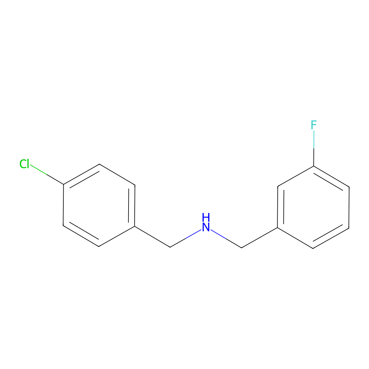 N-(4-Chlorobenzyl)-3-fluorobenzylamine molecular structure, CAS 1042577-19-4
