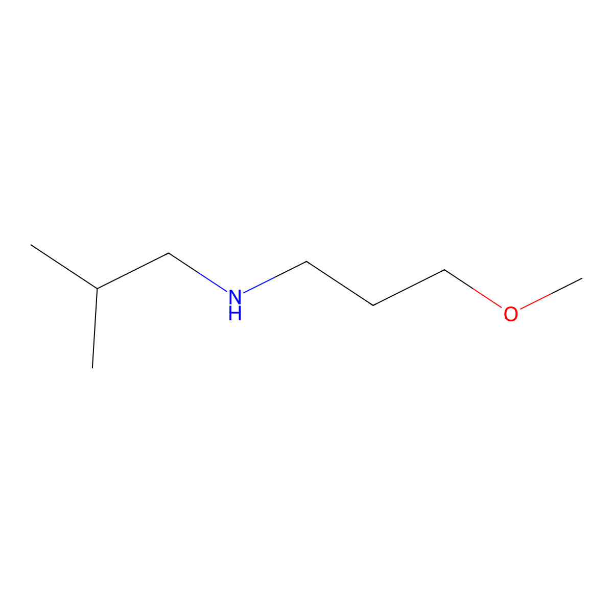 (3-Methoxypropyl)(2-methylpropyl)amine molecular structure, CAS 1042578-02-8