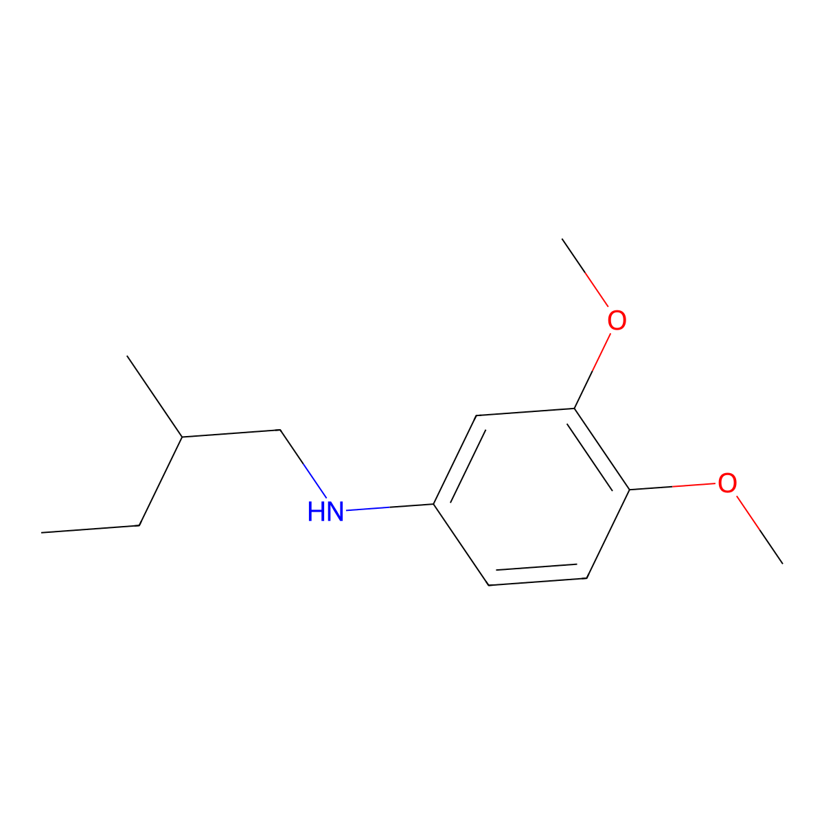 3,4-Dimethoxy-N-(2-methylbutyl)benzenamine molecular structure, CAS 1042578-82-4