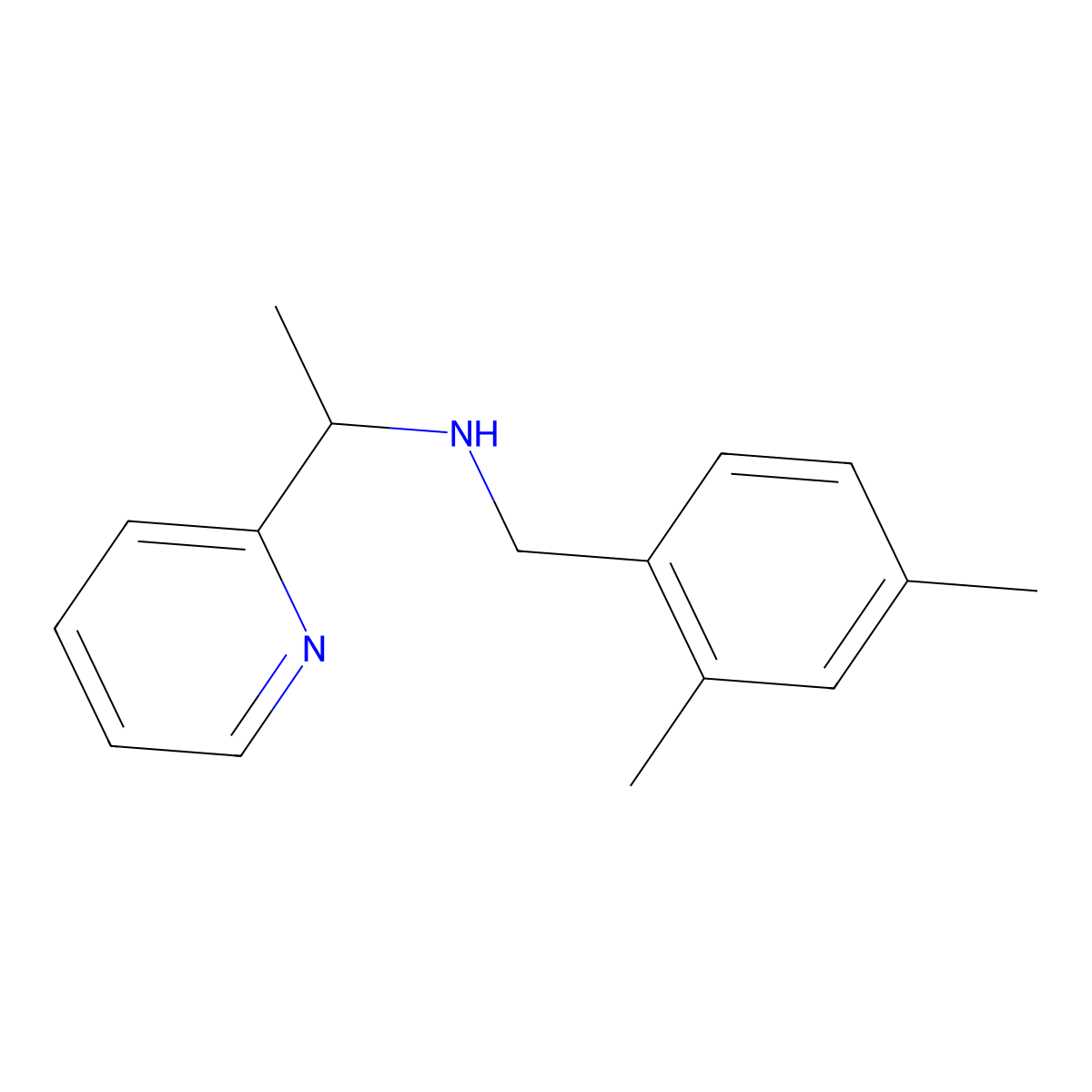 N-[(2,4-Dimethylphenyl)methyl]-1-(pyridin-2-yl)ethan-1-amine molecular structure, CAS 1042579-54-3
