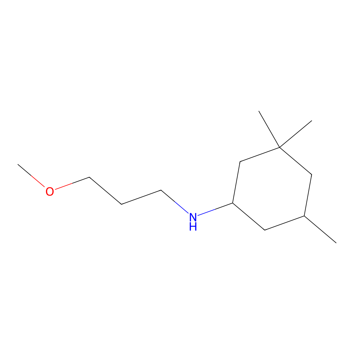 N-(3-methoxypropyl)-3,3,5-trimethylcyclohexan-1-amine molecular structure, CAS 1042580-16-4