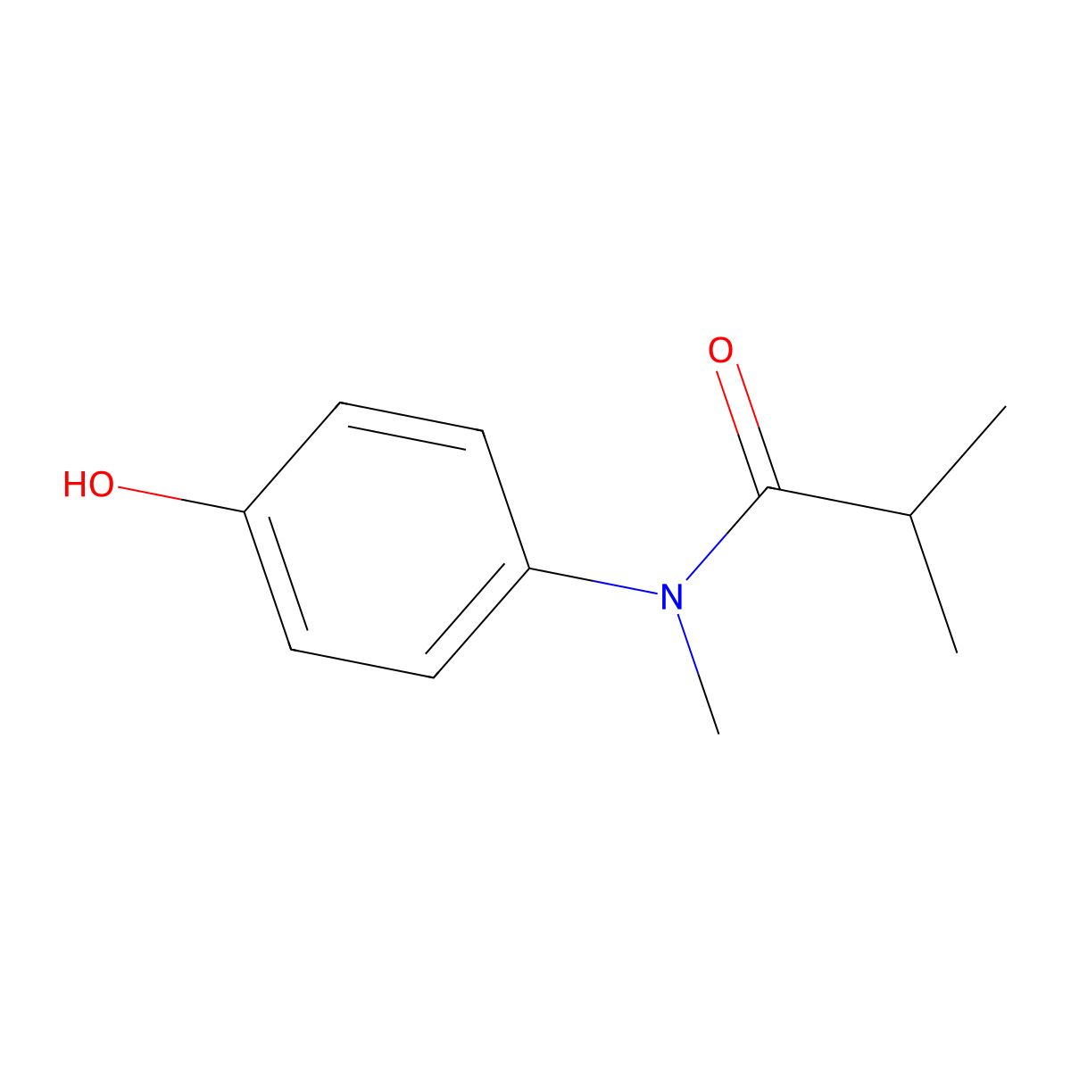 N-(4-hydroxyphenyl)-N,2-dimethylpropanamide molecular structure, CAS 1042580-33-5