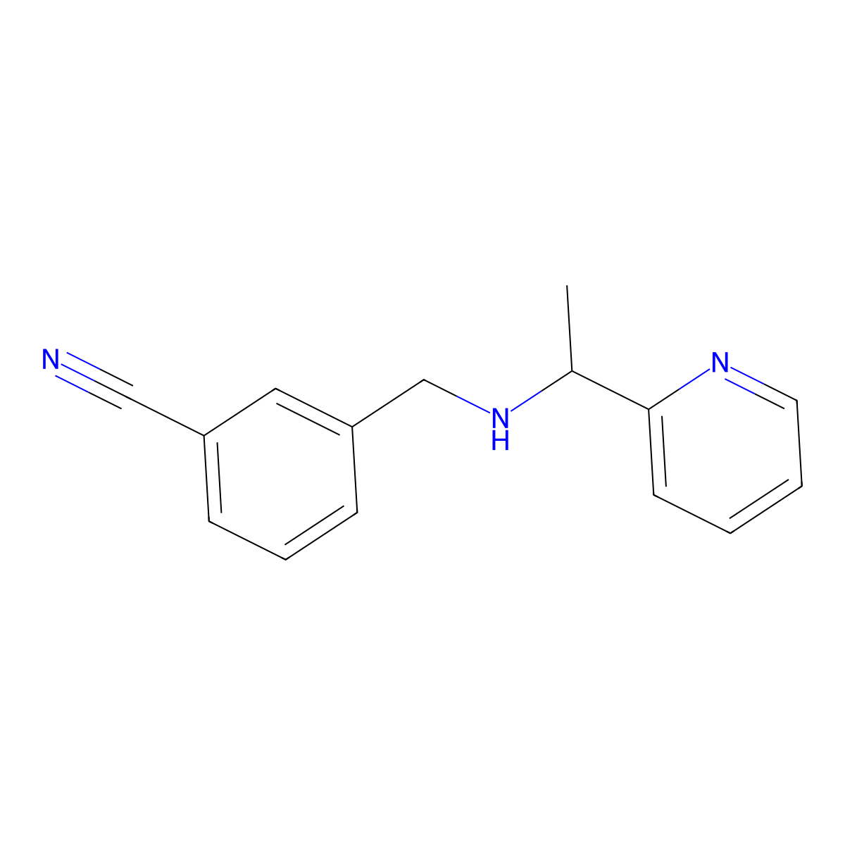 3-[(1-Pyridin-2-ylethylamino)methyl]benzonitrile molecular structure, CAS 1042580-34-6