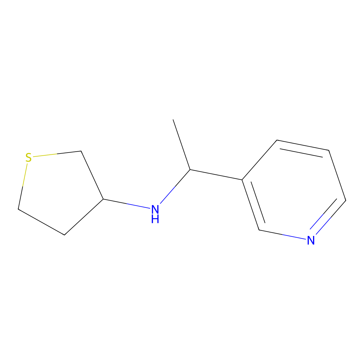 N-[1-(pyridin-3-yl)ethyl]thiolan-3-amine molecular structure, CAS 1042582-15-9