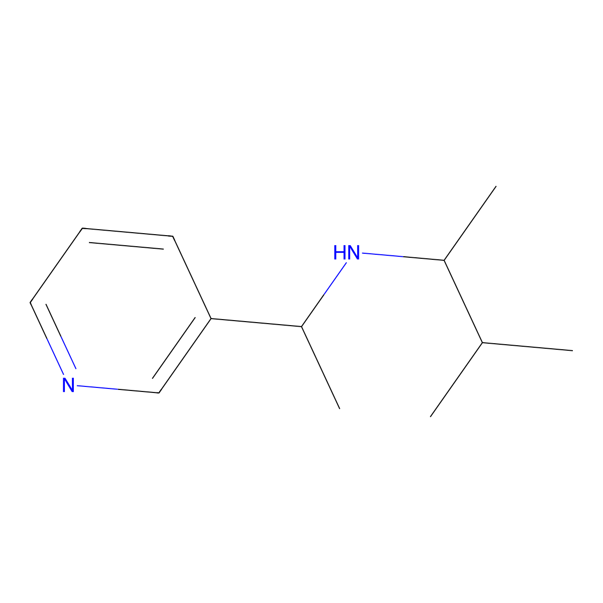 (3-Methylbutan-2-yl)[1-(pyridin-3-yl)ethyl]amine molecular structure, CAS 1042582-75-1