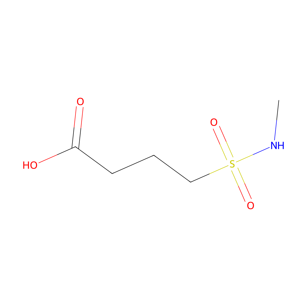 4-[(Methylamino)sulfonyl]butanoic acid molecular structure, CAS 1042583-67-4
