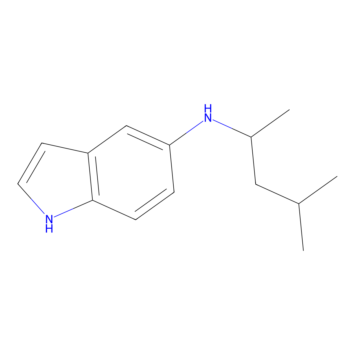 N-(4-methylpentan-2-yl)-1H-indol-5-amine molecular structure, CAS 1042584-01-9