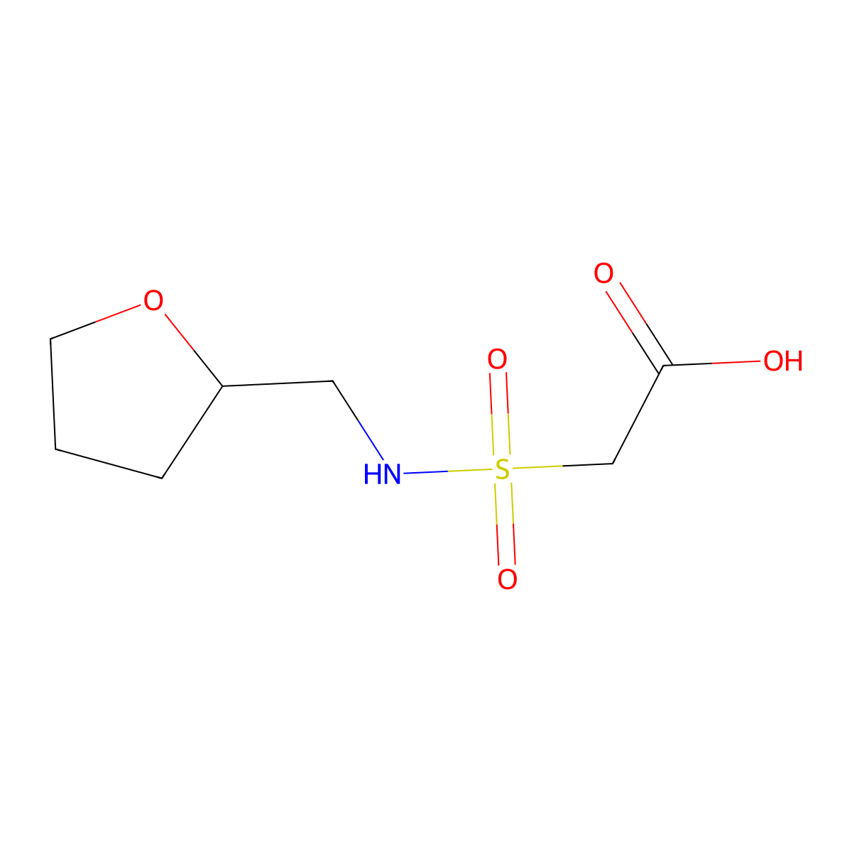 2-[(Oxolan-2-ylmethyl)sulfamoyl]acetic acid molecular structure, CAS 1042585-89-6