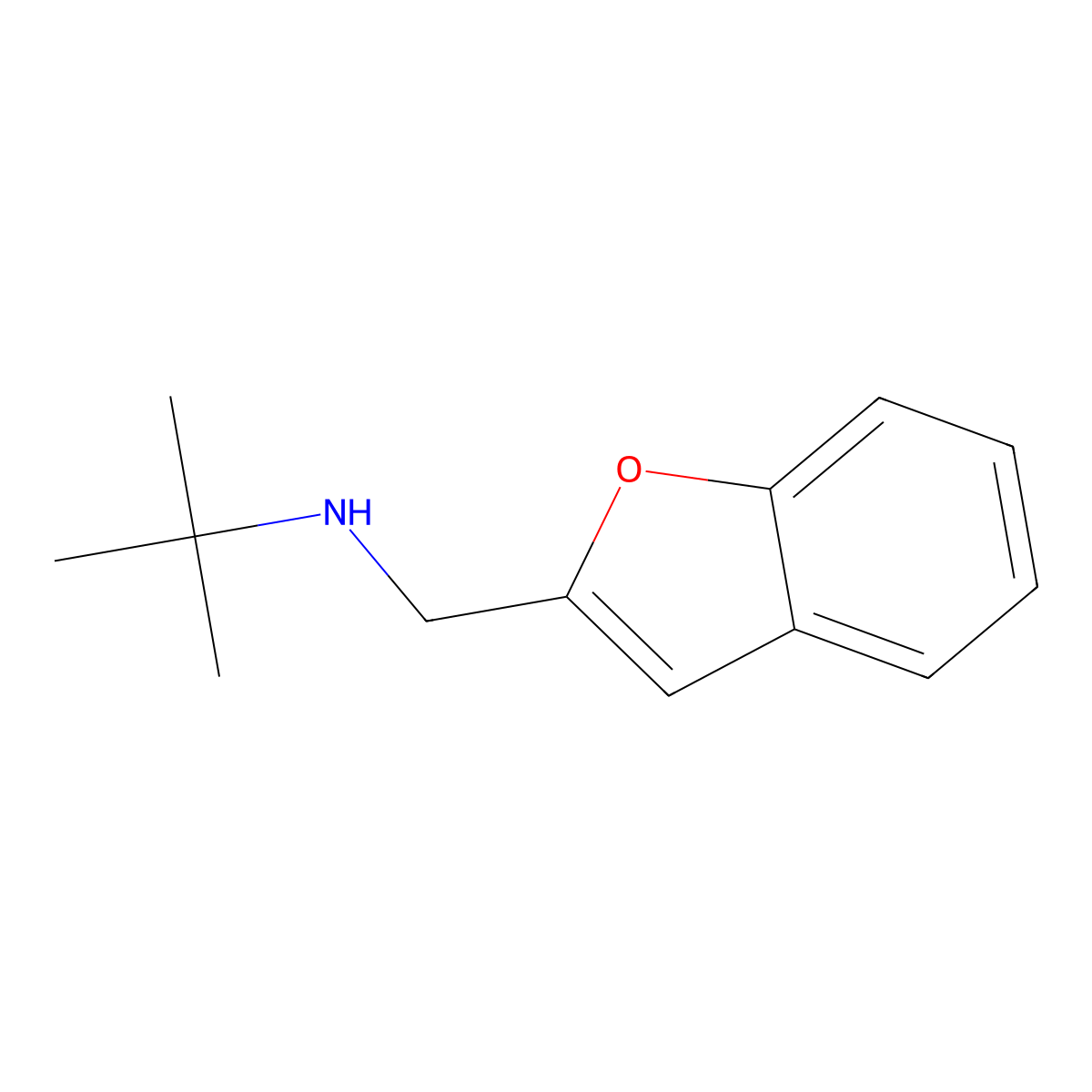 [(1-Benzofuran-2-yl)methyl](tert-butyl)amine molecular structure, CAS 1042585-94-3