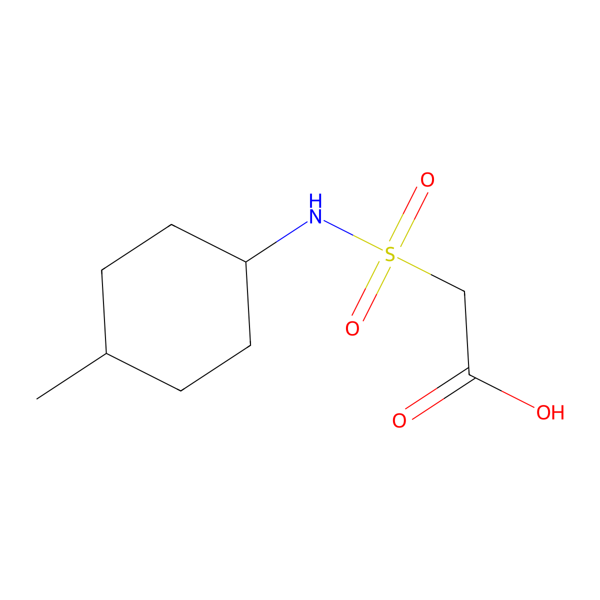 2-[(4-Methylcyclohexyl)sulfamoyl]acetic acid molecular structure, CAS 1042586-01-5