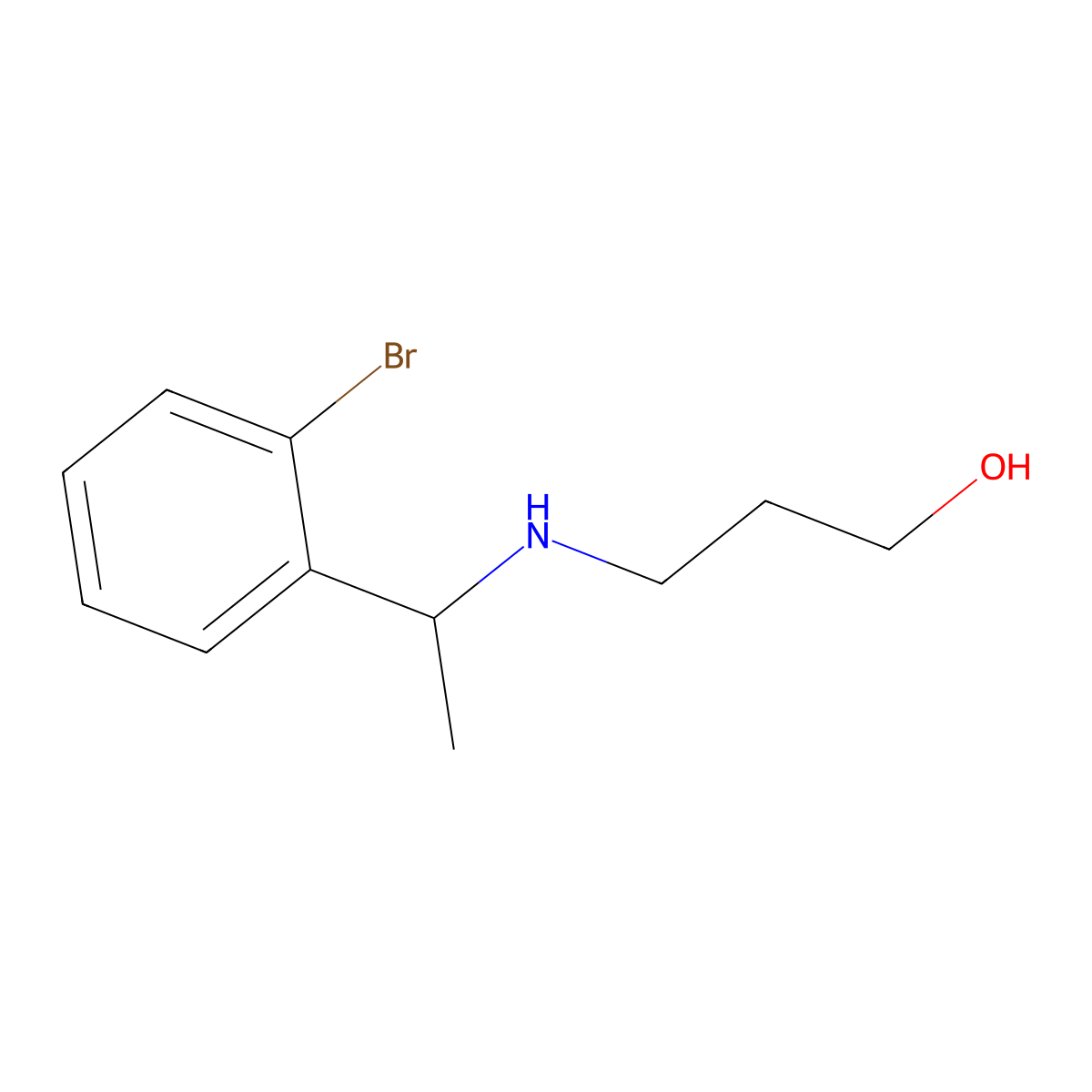 3-{[1-(2-Bromophenyl)ethyl]amino}propan-1-ol molecular structure, CAS 1042586-22-0