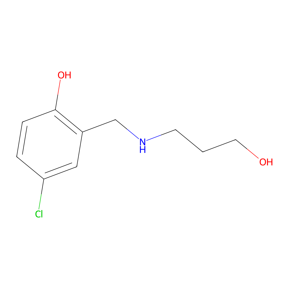 4-Chloro-2-{[(3-hydroxypropyl)amino]methyl}phenol molecular structure, CAS 1042586-53-7
