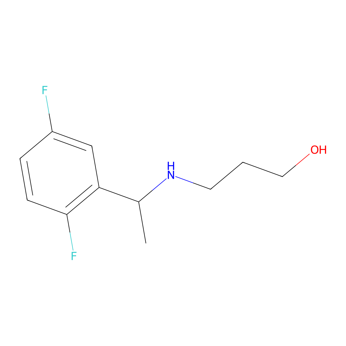 3-{[1-(2,5-Difluorophenyl)ethyl]amino}propan-1-ol molecular structure, CAS 1042586-93-5