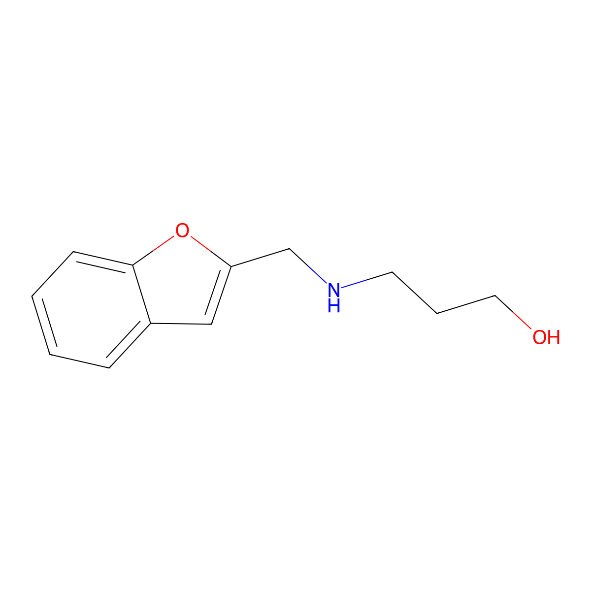 3-{[(1-Benzofuran-2-yl)methyl]amino}propan-1-ol molecular structure, CAS 1042587-59-6