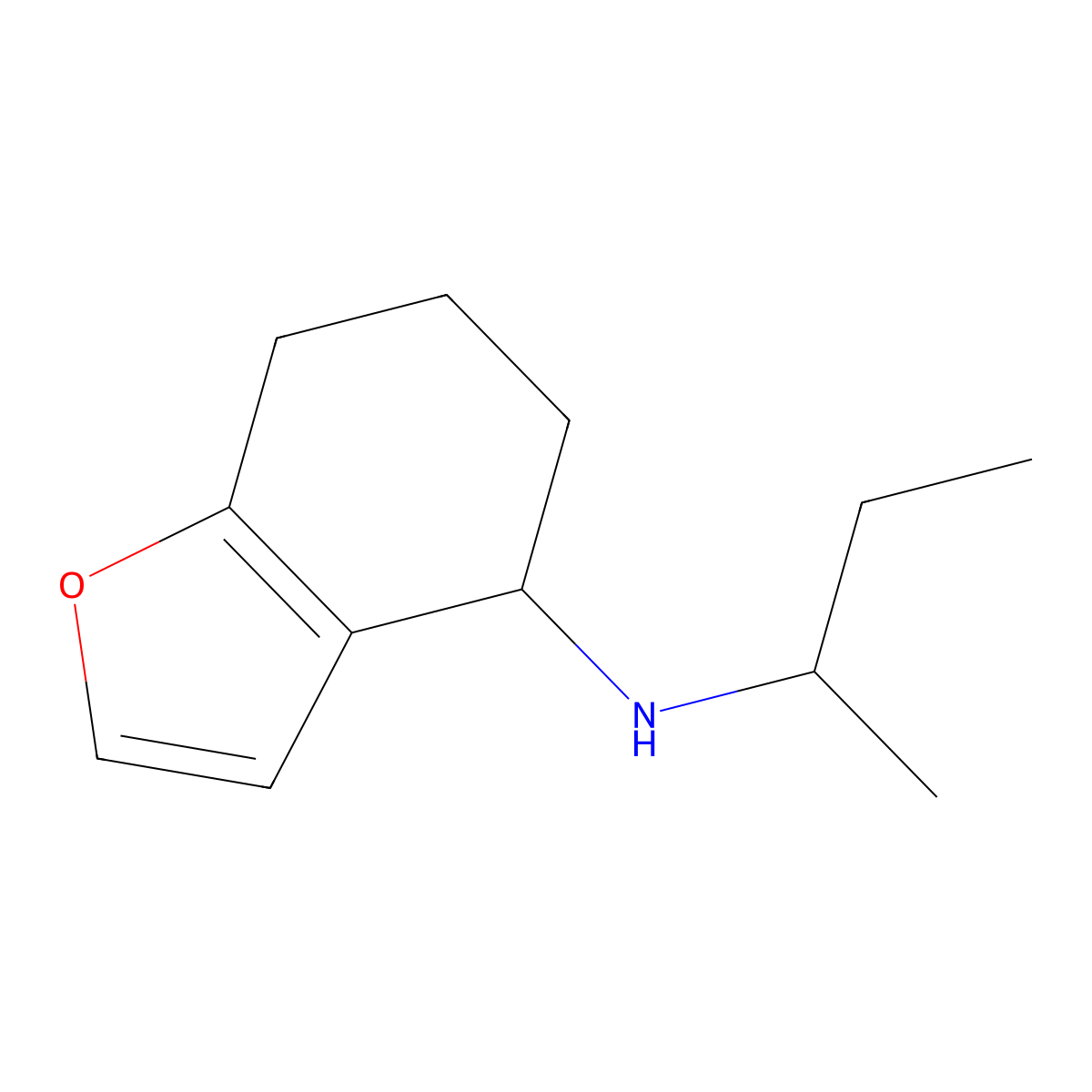 N-(butan-2-yl)-4,5,6,7-tetrahydro-1-benzofuran-4-amine molecular structure, CAS 1042588-71-5