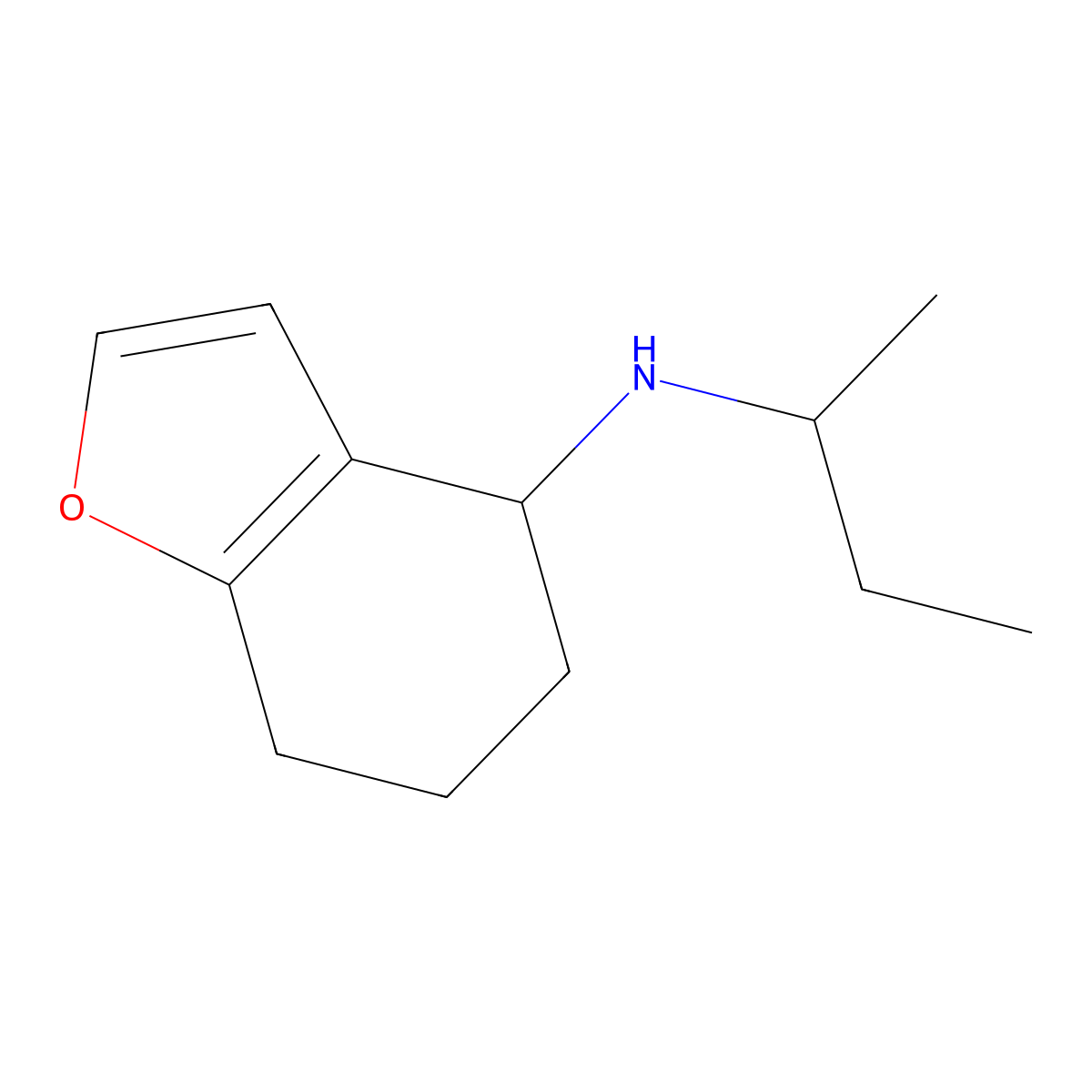 N-(butan-2-yl)-4,5,6,7-tetrahydro-1-benzofuran-4-amine molecular structure, CAS 1042588-71-5