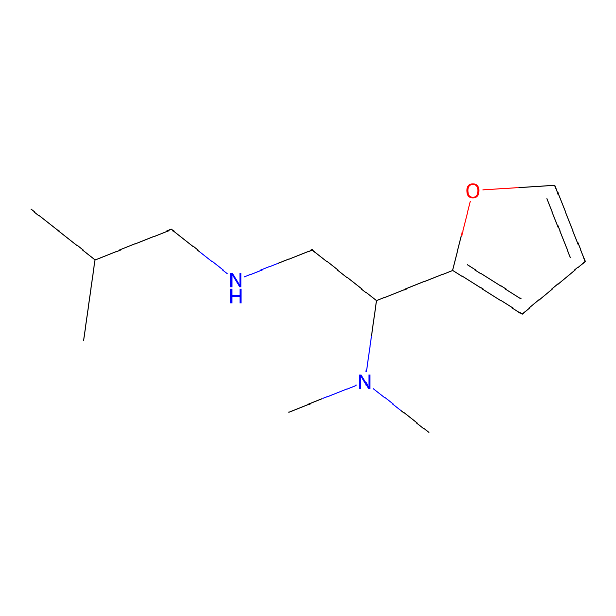 [2-(Dimethylamino)-2-(furan-2-yl)ethyl](2-methylpropyl)amine molecular structure, CAS 1042589-55-8