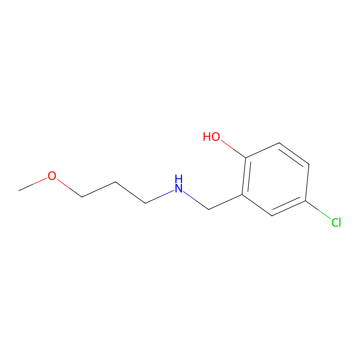 4-Chloro-2-{[(3-methoxypropyl)amino]methyl}phenol molecular structure, CAS 1042589-92-3