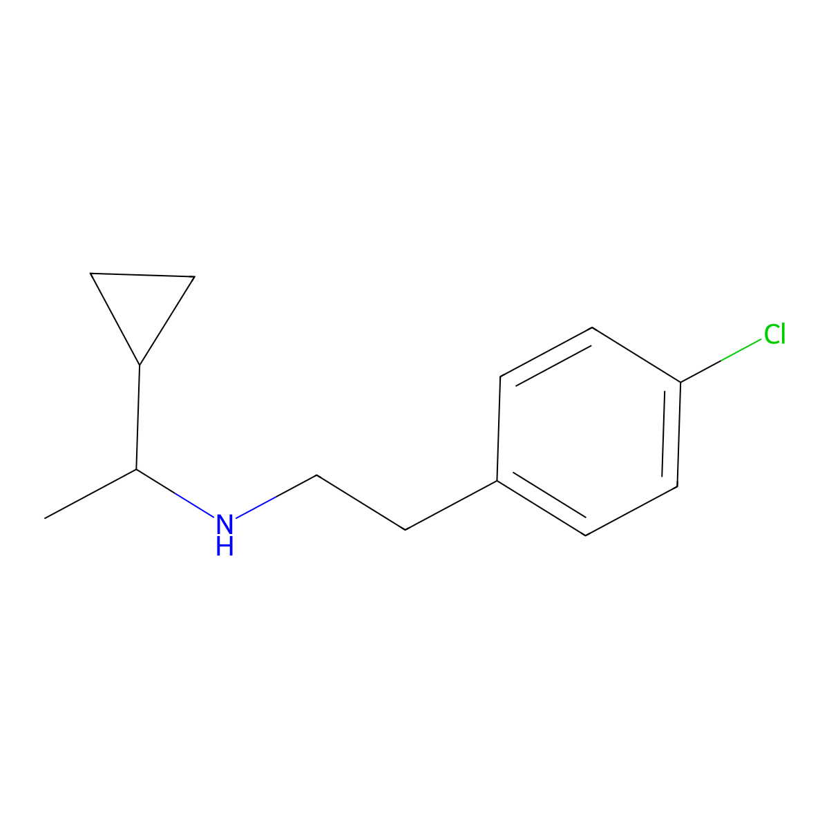 [2-(4-Chlorophenyl)ethyl](1-cyclopropylethyl)amine molecular structure, CAS 1042591-77-4