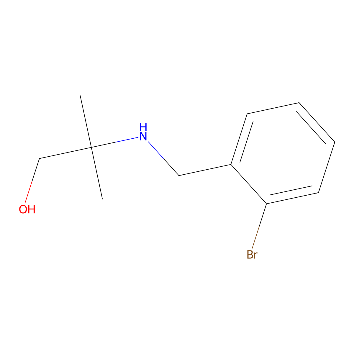 2-{[(2-Bromophenyl)methyl]amino}-2-methylpropan-1-ol molecular structure, CAS 1042592-75-5