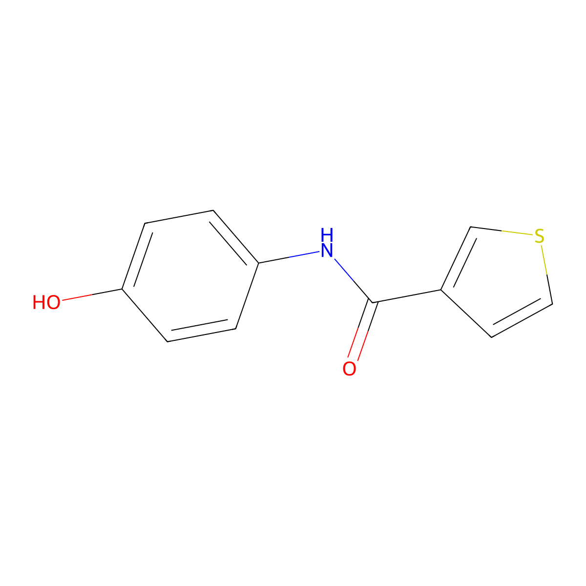 N-(4-hydroxyphenyl)thiophene-3-carboxamide molecular structure, CAS 1042593-15-6
