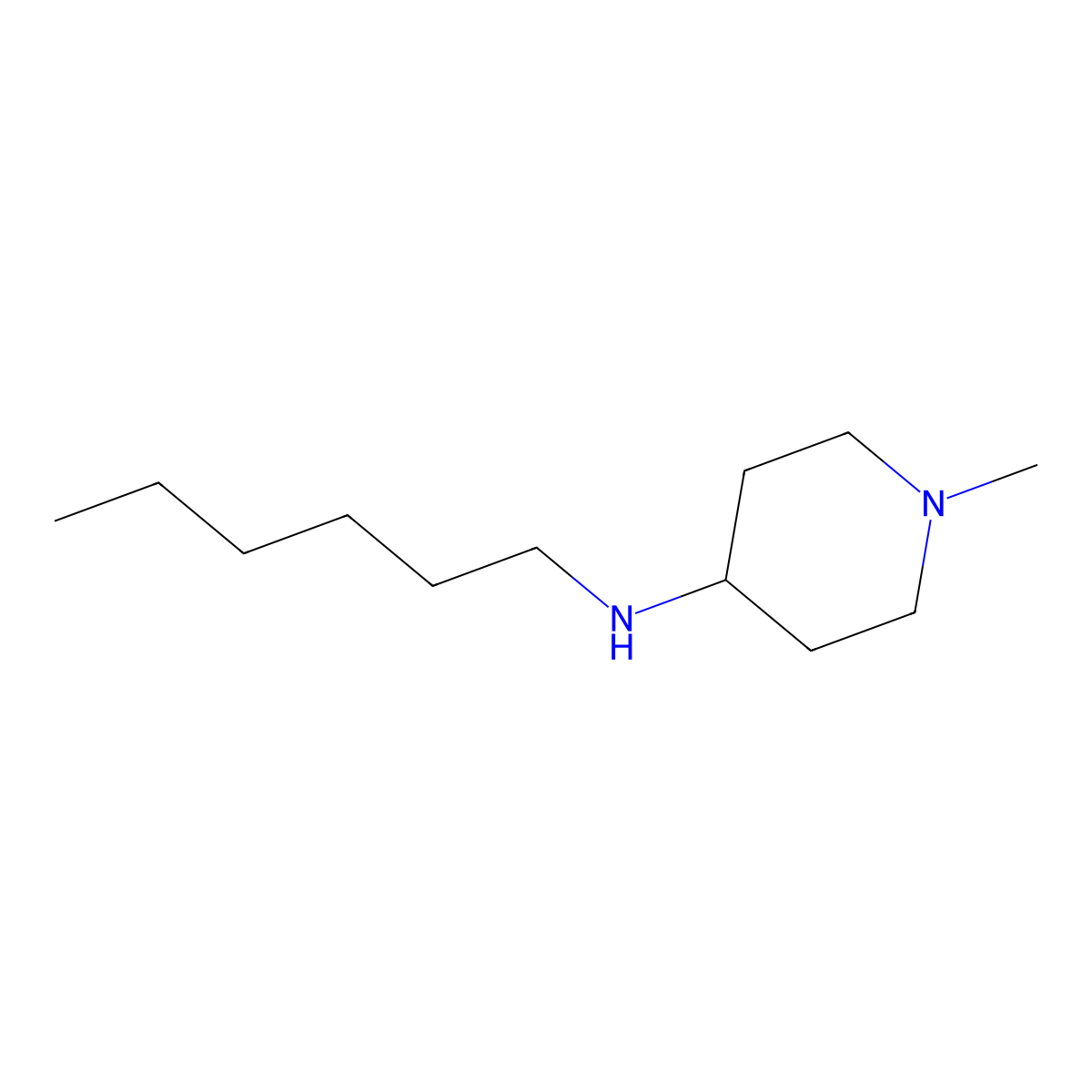 N-hexyl-1-methylpiperidin-4-amine molecular structure, CAS 1042593-29-2