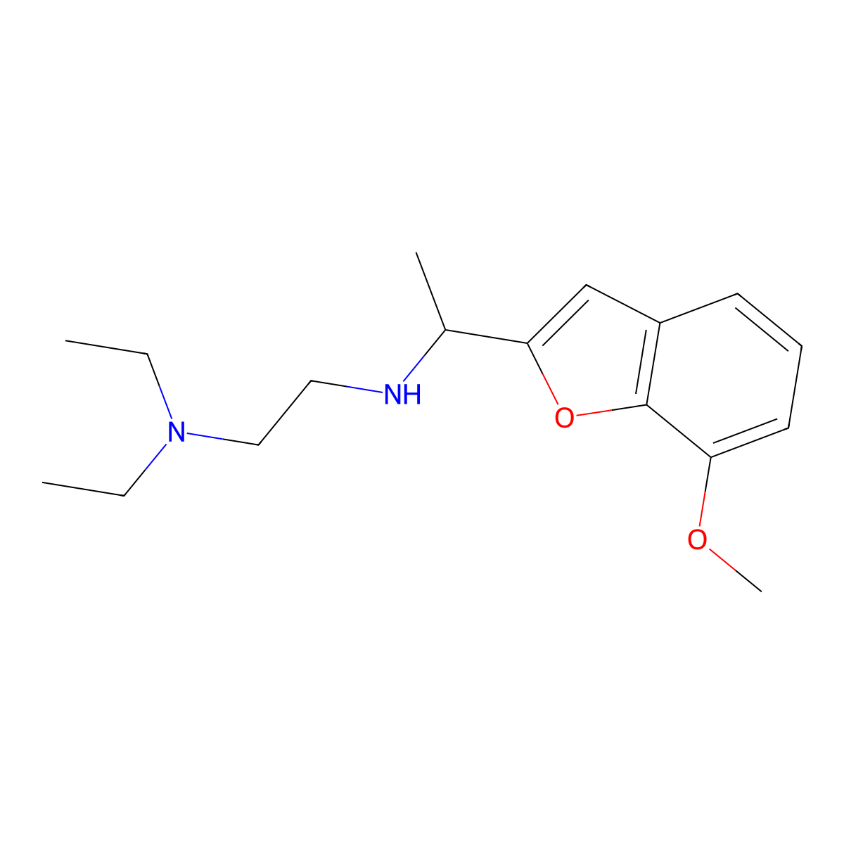 N,N-diethyl-N'-[1-(7-methoxy-1-benzofuran-2-yl)ethyl]ethane-1,2-diamine molecular structure, CAS 1042600-01-0