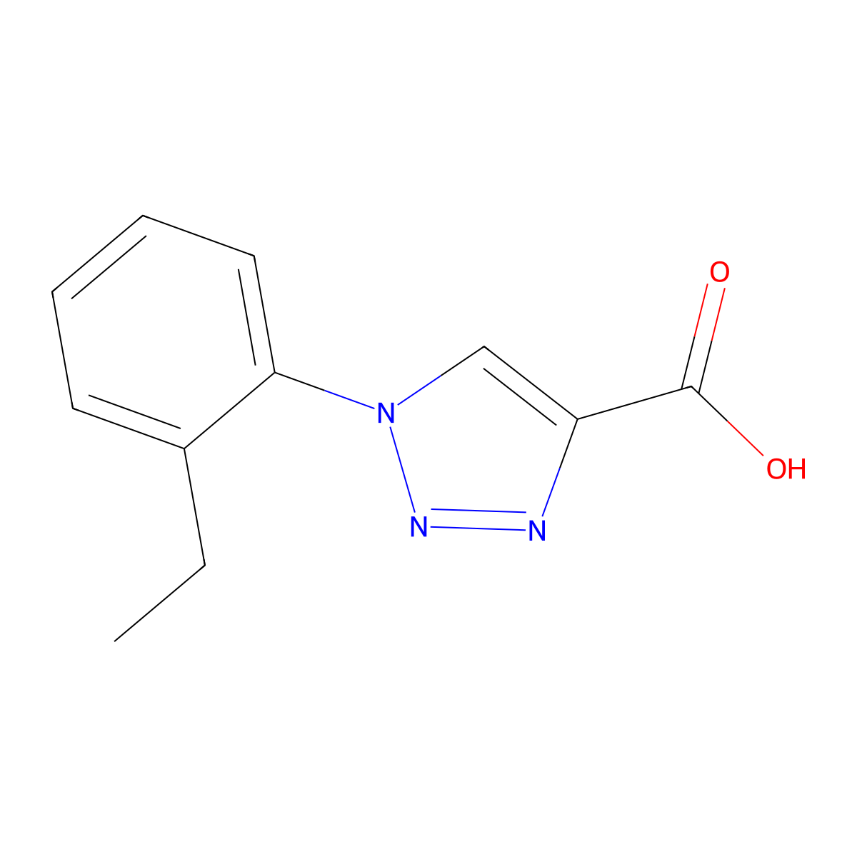 1-(2-ethylphenyl)-1H-1,2,3-triazole-4-carboxylic acid molecular structure, CAS 1042604-57-8
