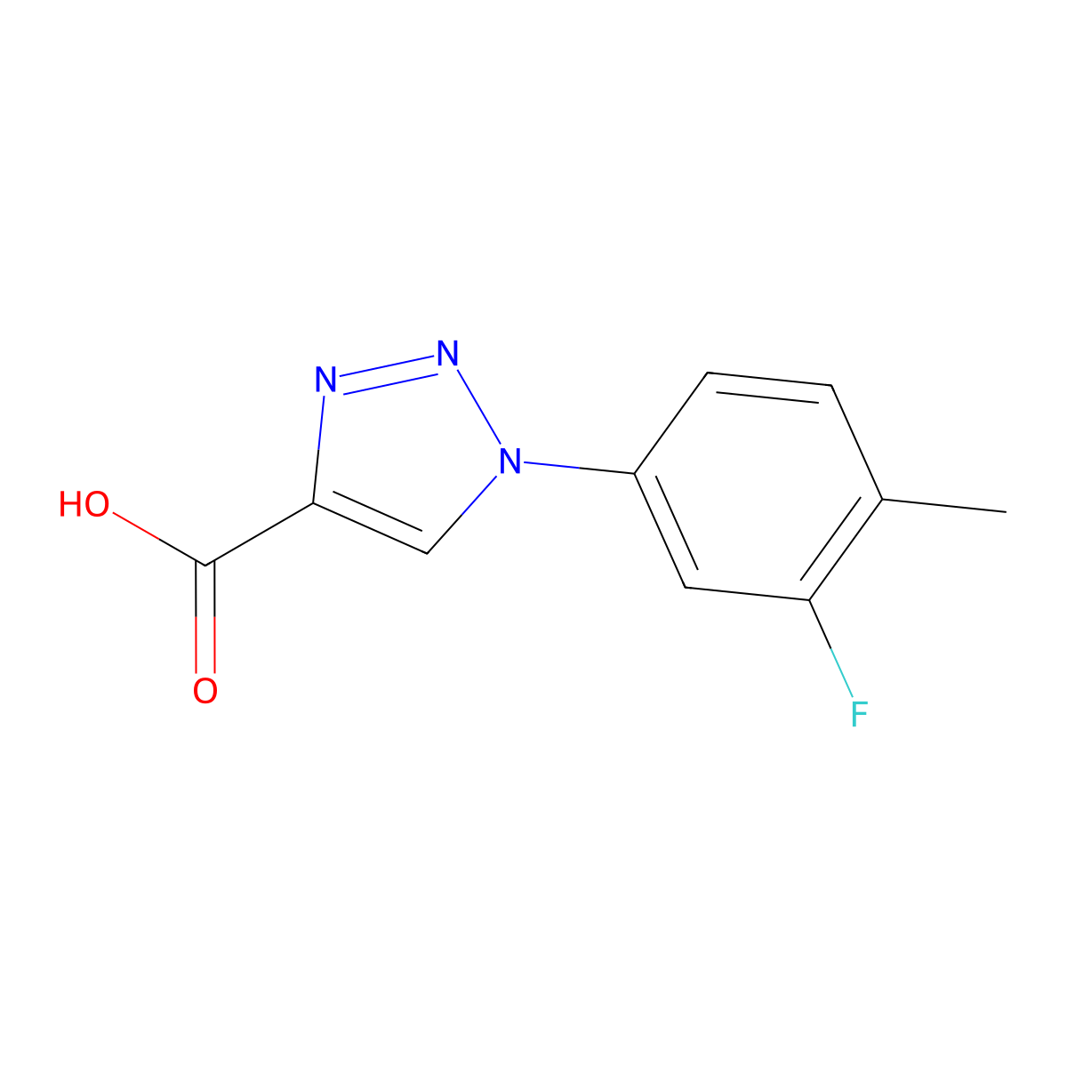 1-(3-fluoro-4-methylphenyl)-1H-1,2,3-triazole-4-carboxylic acid molecular structure, CAS 1042604-73-8