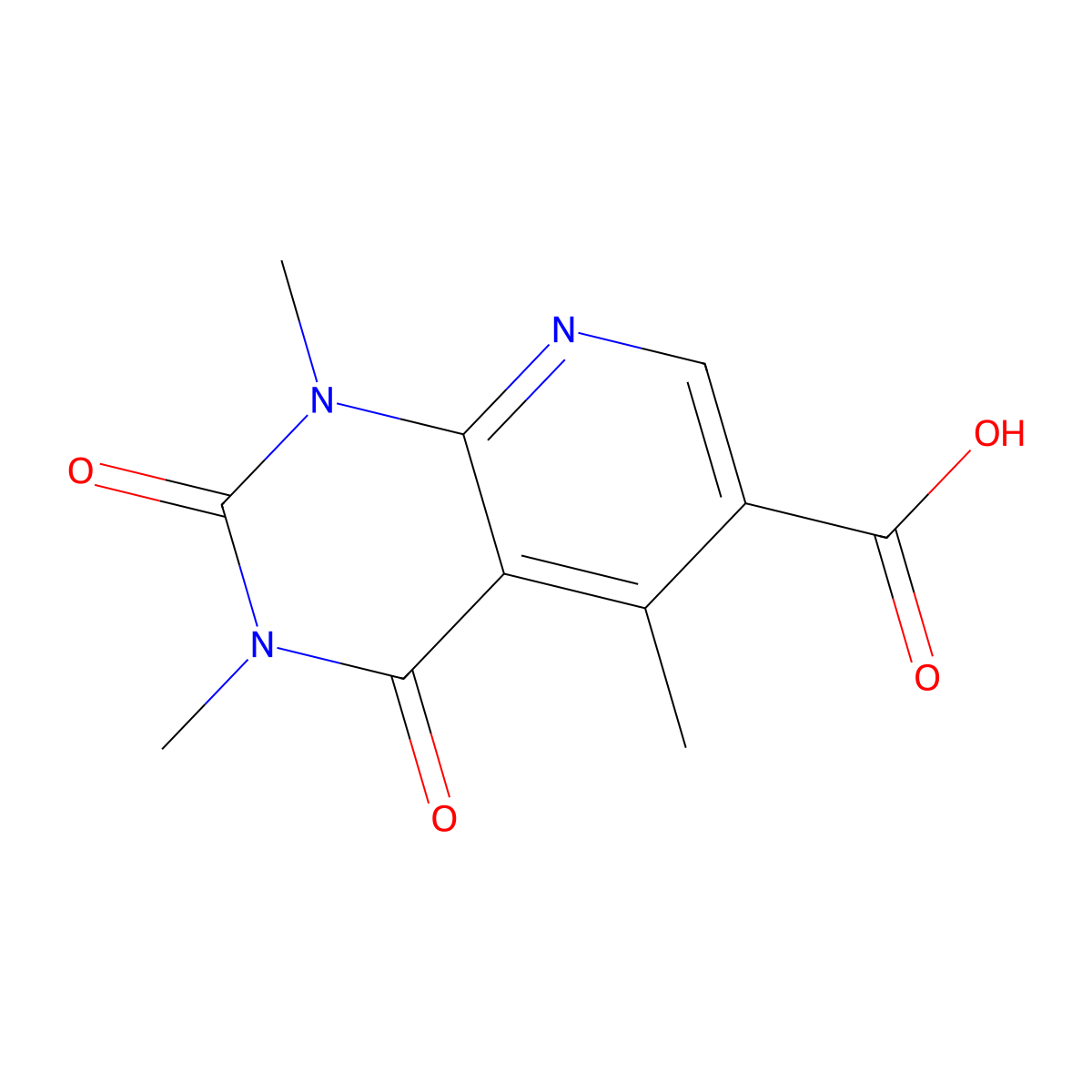 1,3,5-trimethyl-2,4-dioxo-1H,2H,3H,4H-pyrido(2,3-d)pyrimidine-6-carboxylic acid molecular structure, CAS 1042605-05-9