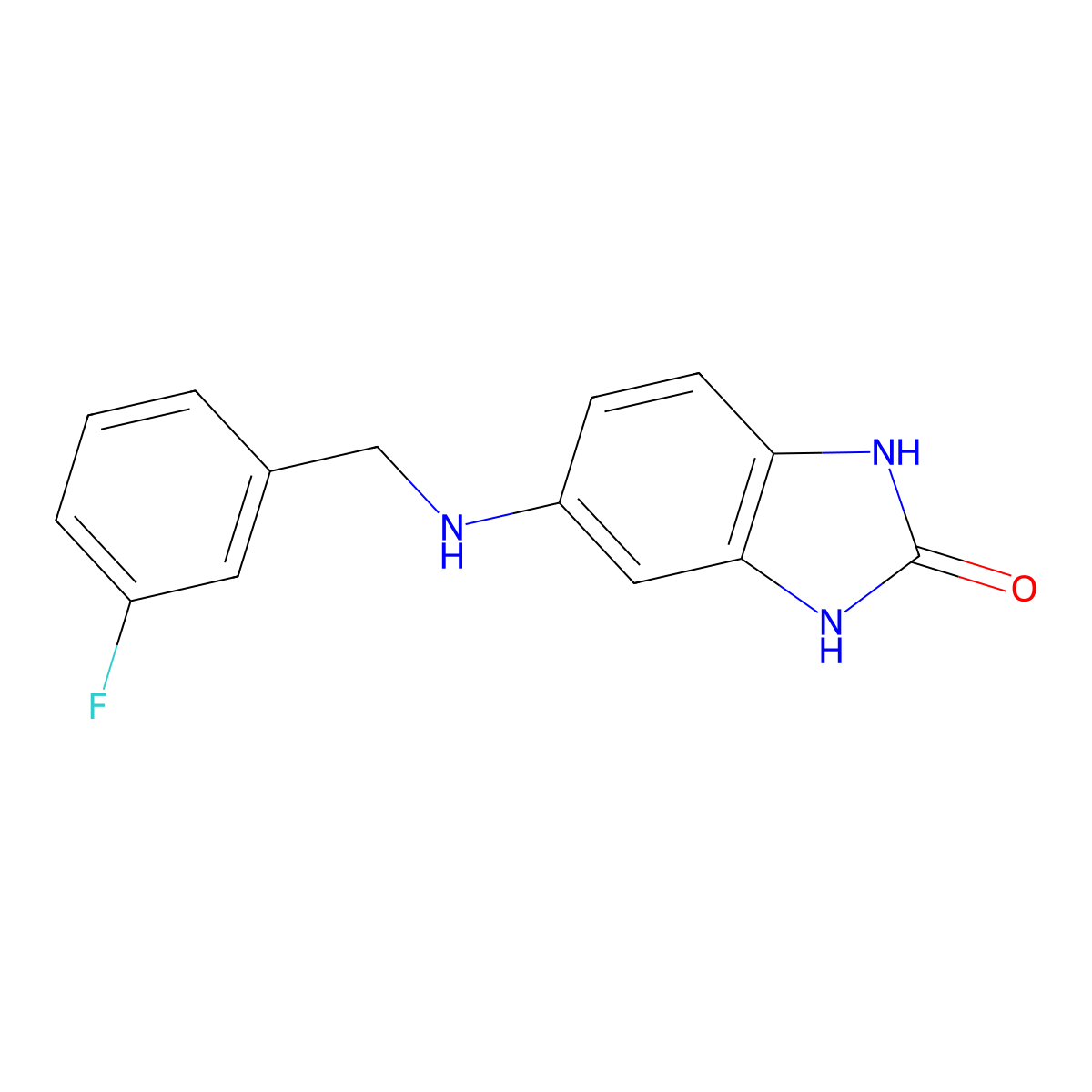 5-{[(3-fluorophenyl)methyl]amino}-2,3-dihydro-1H-1,3-benzodiazol-2-one molecular structure, CAS 1042605-95-7