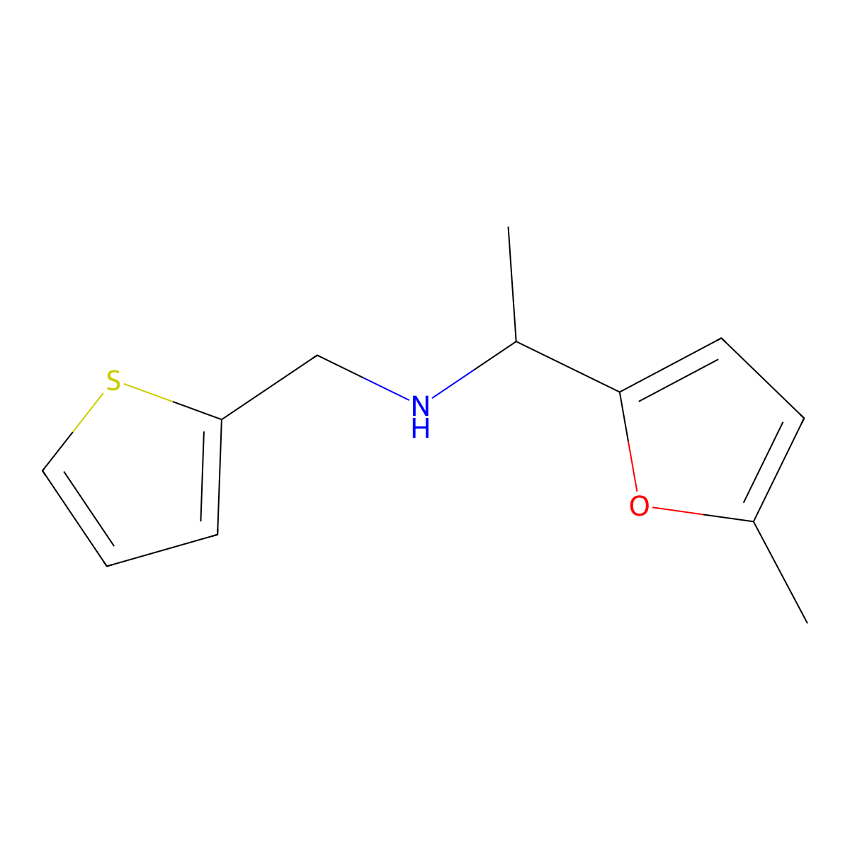 [1-(5-Methylfuran-2-yl)ethyl][(thiophen-2-yl)methyl]amine molecular structure, CAS 1042606-89-2