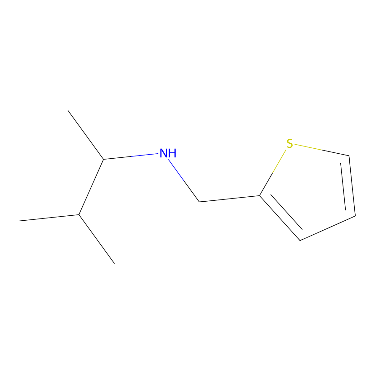 (3-Methylbutan-2-yl)[(thiophen-2-yl)methyl]amine molecular structure, CAS 1042607-01-1