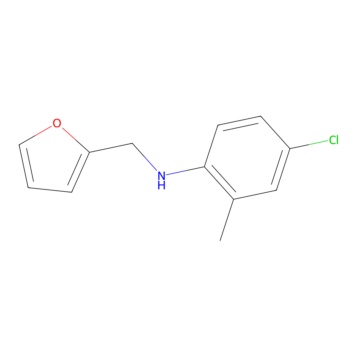 4-chloro-N-[(furan-2-yl)methyl]-2-methylaniline molecular structure, CAS 1042607-67-9