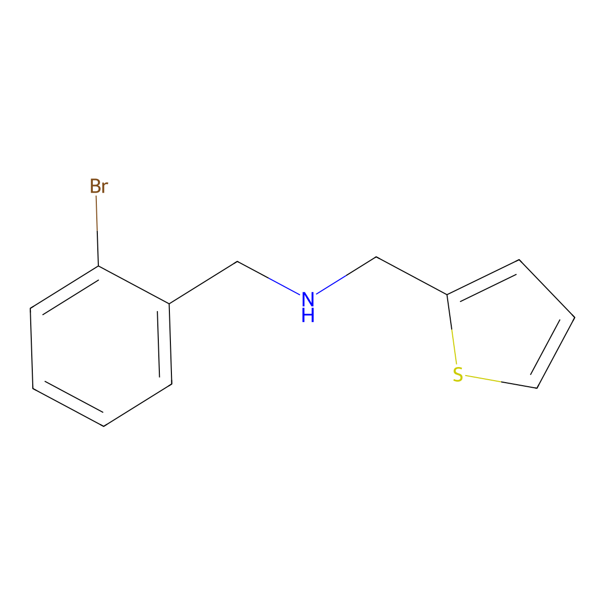 [(2-Bromophenyl)methyl](thiophen-2-ylmethyl)amine molecular structure, CAS 1042607-98-6