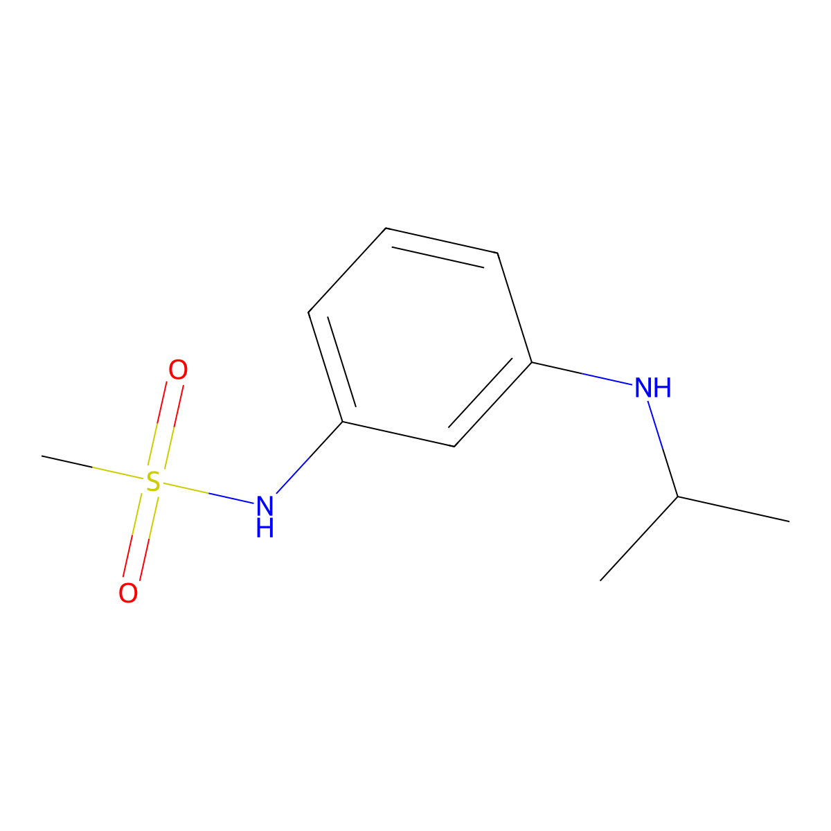 N-{3-[(propan-2-yl)amino]phenyl}methanesulfonamide molecular structure, CAS 1042608-94-5